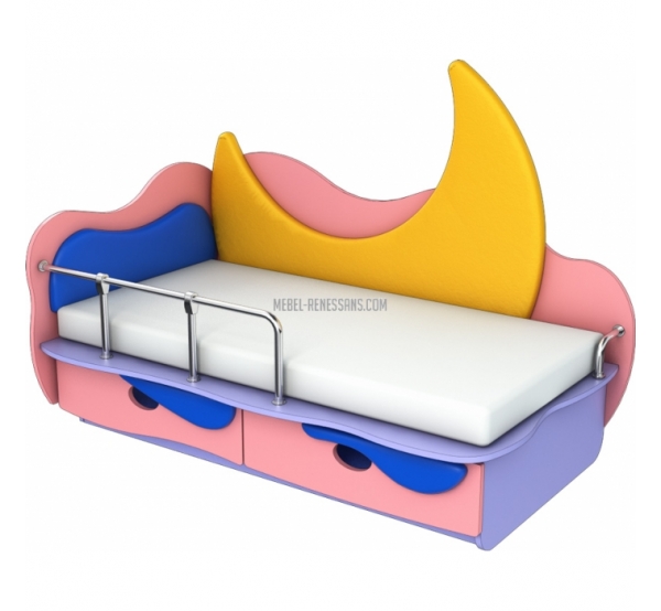 Детская кровать Месяц с бортиком Облачко, Лунная Сказка